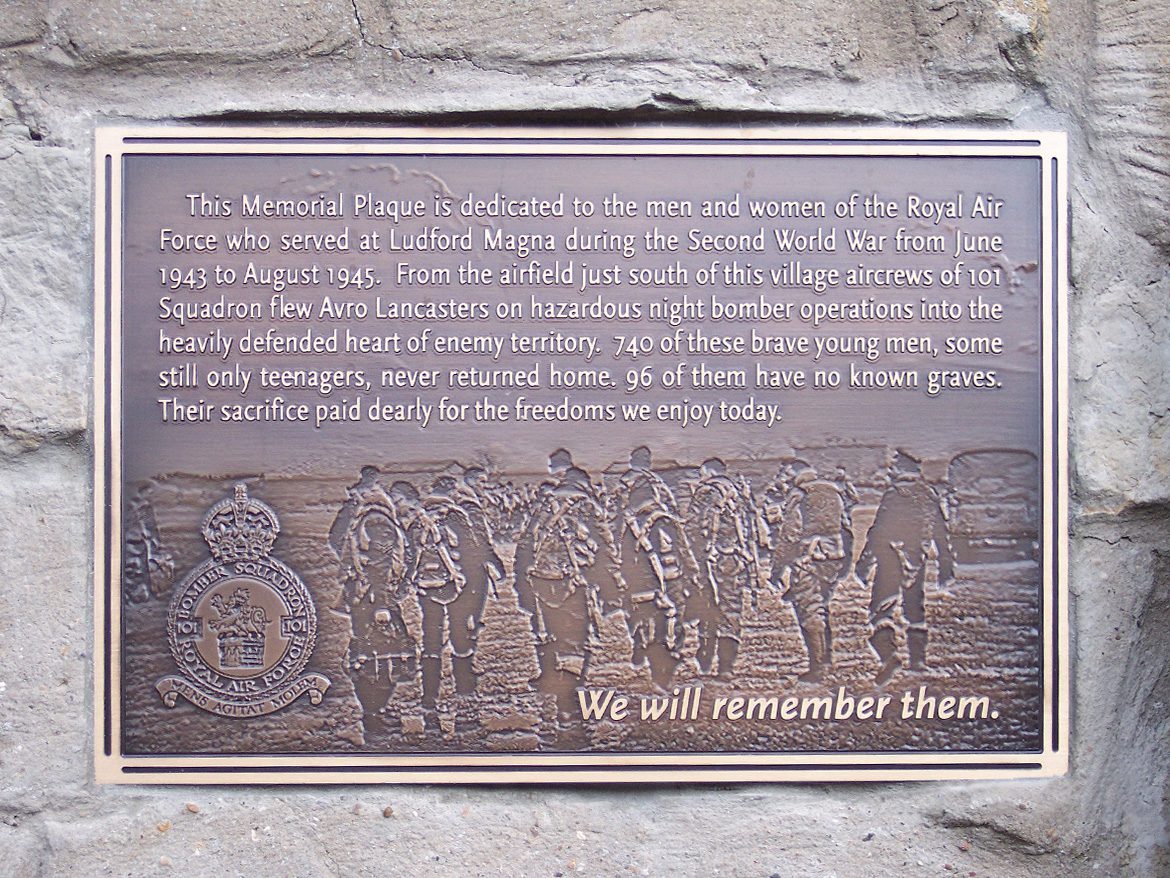 101 Squadron memorial plaque