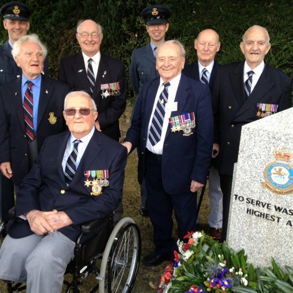 101 Sqn bosses gather with veterans at the Ludford Magna memorial
